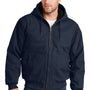 CornerStone Mens Duck Cloth Full Zip Hooded Jacket - Navy Blue