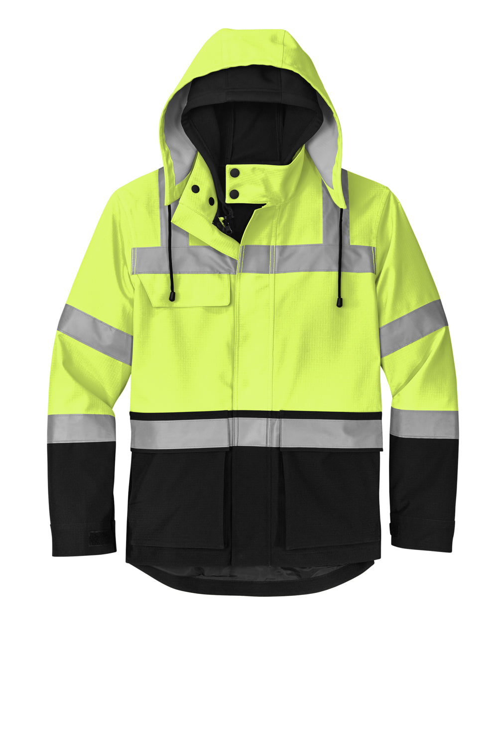 CornerStone CSJ503 Mens Enhanced Visibility Waterproof Full Zip Jacket Safety Yellow Flat Front