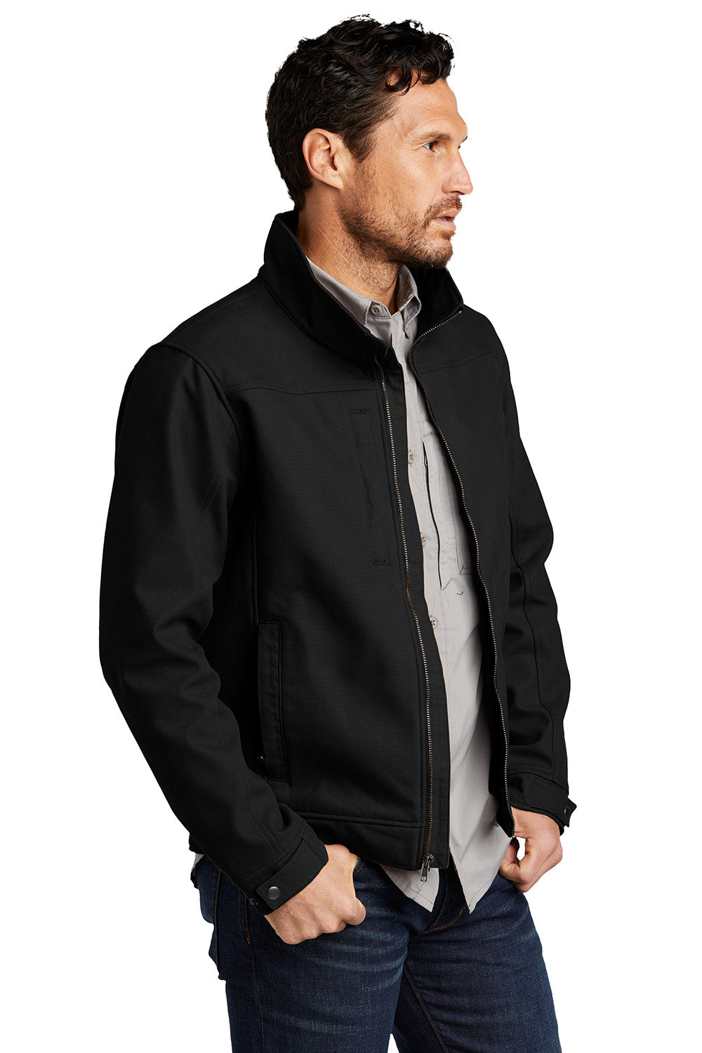 CornerStone CSJ60 Mens Duck Cloth Water Resistant Full Zip Jacket Black Model 3q