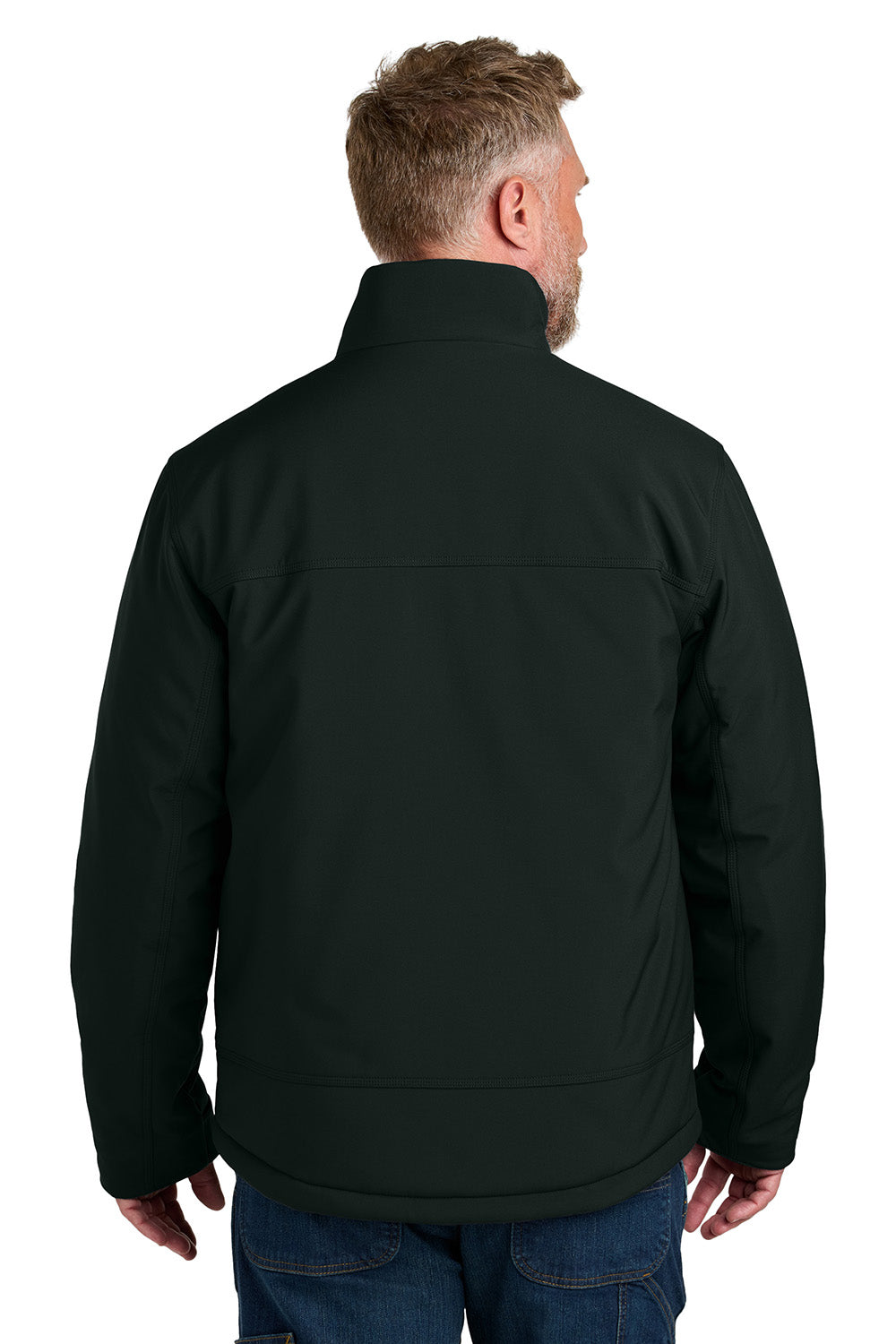 CornerStone CSJ75 Mens Insulated Workwear Soft Shell Full Zip Jacket Black Model Back