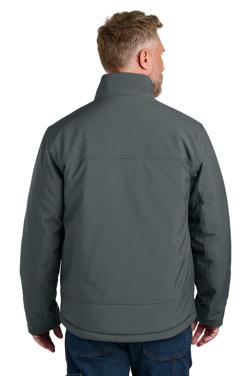 CornerStone CSJ75 Mens Insulated Workwear Soft Shell Full Zip Jacket Iron Grey Model Back