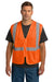 CornerStone CSV101 Mens ANSI 107 Class 2 Mesh Zipper Vest Safety Orange Model Front