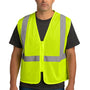 CornerStone Mens ANSI 107 Class 2 Mesh Zipper Vest - Safety Yellow