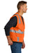 CornerStone CSV104 Mens ANSI 107 Class 2 Mesh Zipper Vest w/ Pocket Safety Orange Model Side