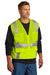 CornerStone CSV104 Mens ANSI 107 Class 2 Mesh Zipper Vest w/ Pocket Safety Yellow Model 3q