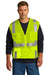 CornerStone CSV104 Mens ANSI 107 Class 2 Mesh Zipper Vest w/ Pocket Safety Yellow Model Front