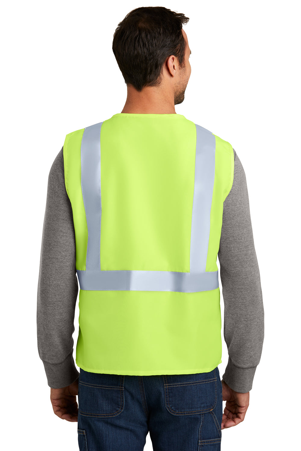 CornerStone CSV400 Mens Enhanced Visibility Safety Vest Safety Yellow Model Back