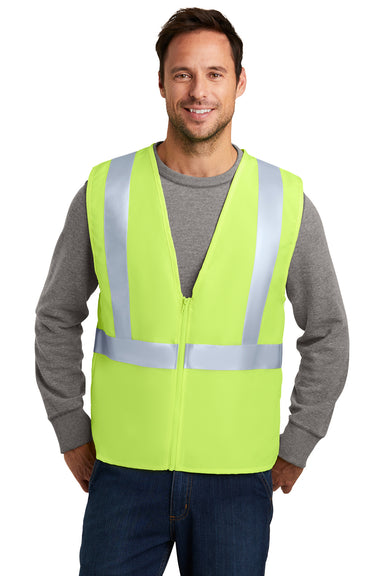 CornerStone CSV400 Mens Enhanced Visibility Safety Vest Safety Yellow Model Front