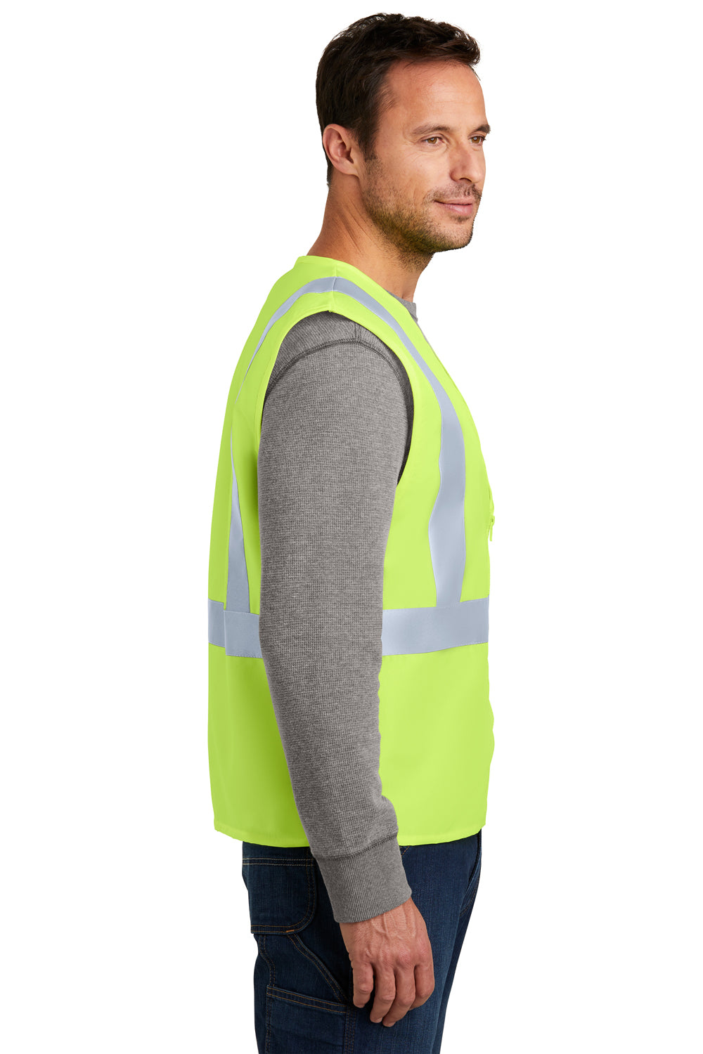 CornerStone CSV400 Mens Enhanced Visibility Safety Vest Safety Yellow Model Side