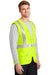 CornerStone CSV405 Mens ANSI 107 Class 2 Safety Full Zip Vest Safety Yellow Model 3q