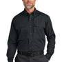 CornerStone Mens Select Tactical Stain Resistant Long Sleeve Button Down Shirt w/ Pockets - Echo Steel Grey - New