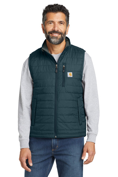 Carhartt CT102286 Mens Gilliam Full Zip Vest Navy Blue Model Front