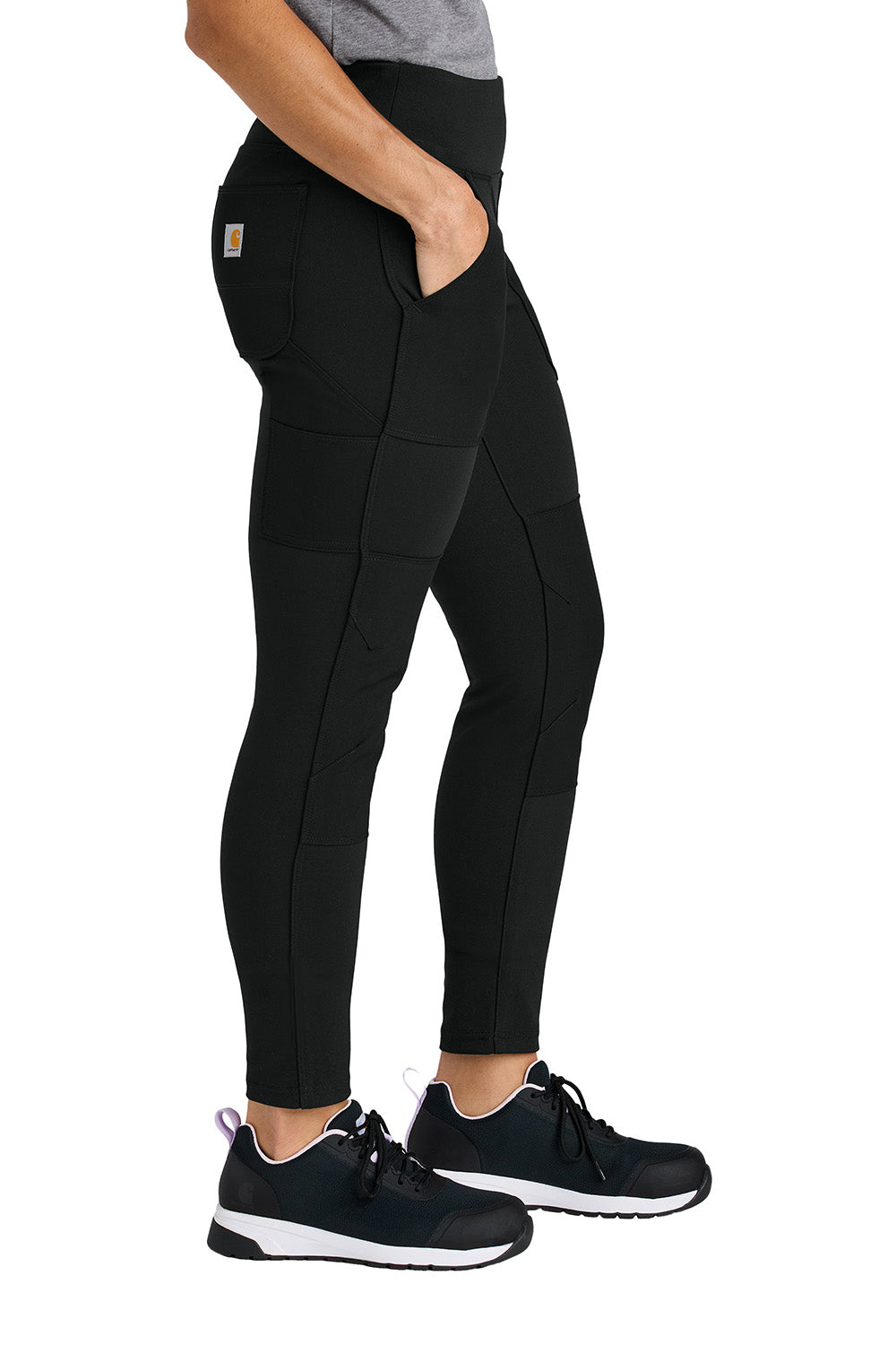 Carhartt CT102482 Womens Midweight Utility Leggings w/ Pockets Black Model Side