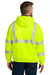 Carhartt CT104988 Mens ANSI 107 Class 3 Lined Full Zip Hooded Sweatshirt Hoodie Bright Lime Green Model Back