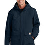 Carhartt Mens Super Dux Wind & Water Resistant Full Zip Hooded Jacket - Navy Blue