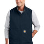 Carhartt Mens Super Dux Wind & Water Resistant Full Zip Vest - Navy Blue