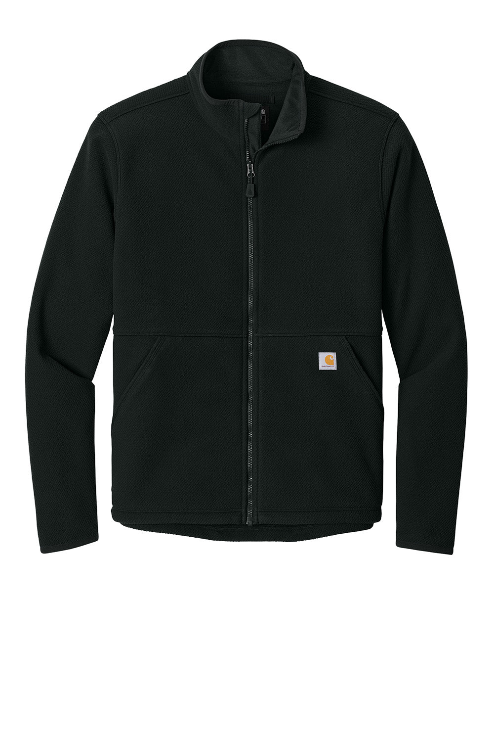 Carhartt CT106416 Mens Textured Fleece Full Zip Jacket Black Flat Front