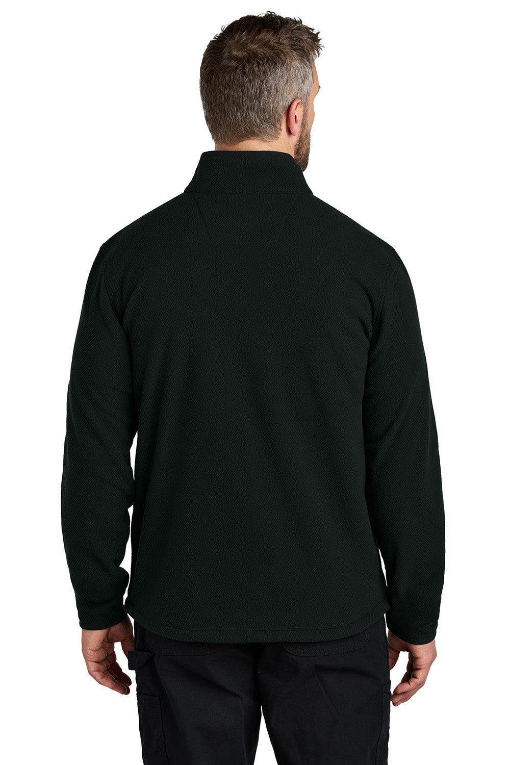 Carhartt CT106416 Mens Textured Fleece Full Zip Jacket Black Model Back