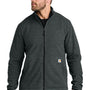 Carhartt Mens Textured Fleece Full Zip Jacket - Heather Carbon Grey - New