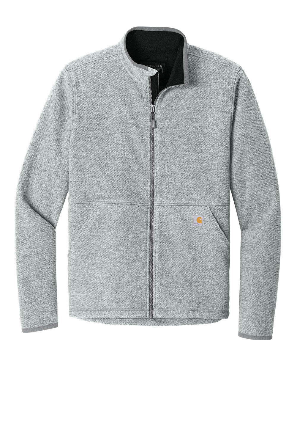 Carhartt CT106416 Mens Textured Fleece Full Zip Jacket Heather Grey Flat Front