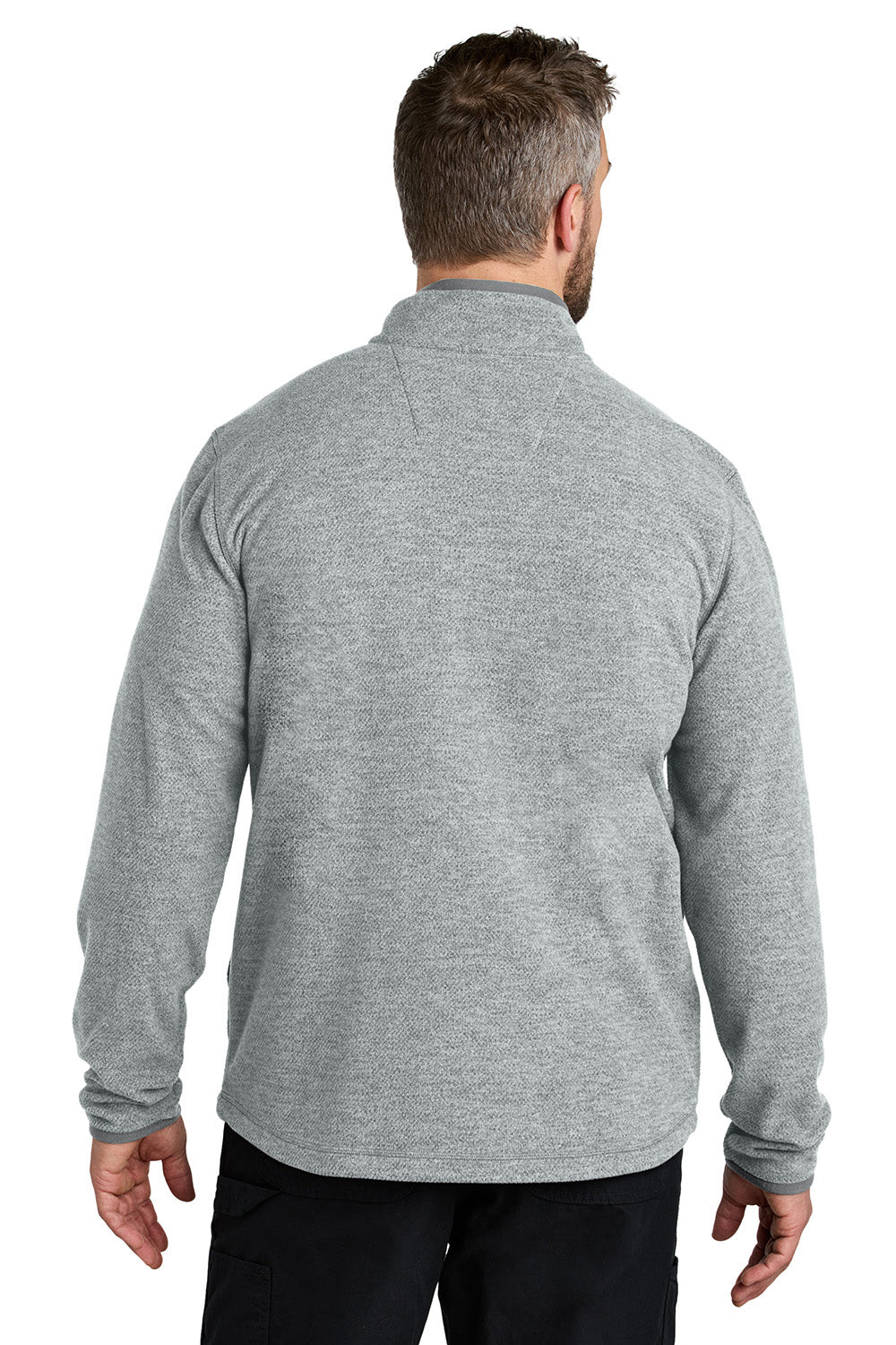 Carhartt CT106416 Mens Textured Fleece Full Zip Jacket Heather Grey Model Back