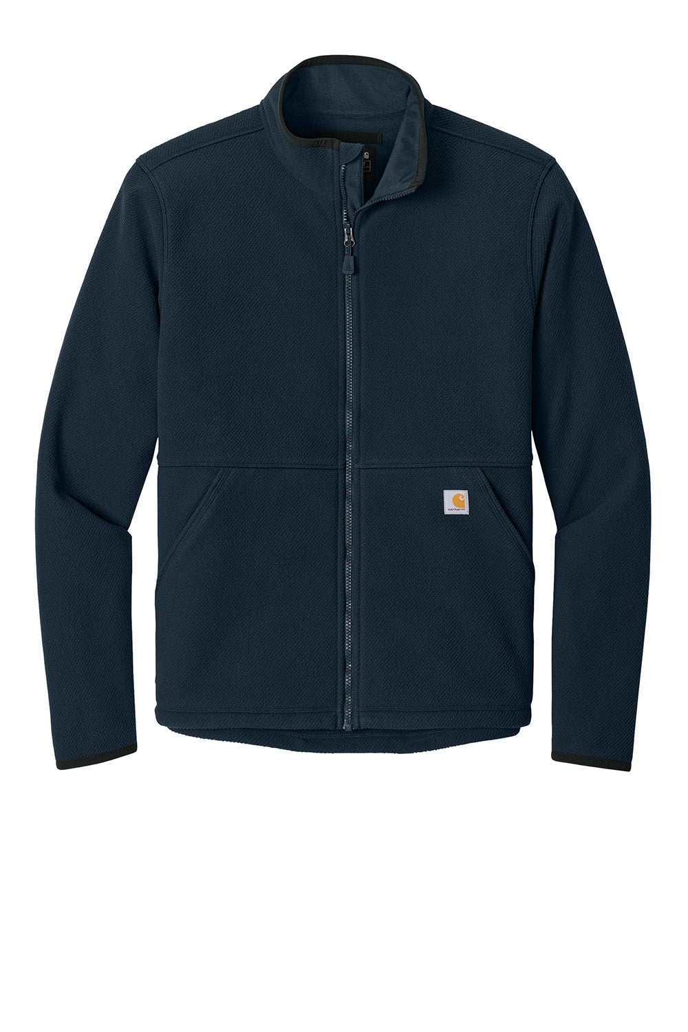 Carhartt CT106416 Mens Textured Fleece Full Zip Jacket Navy Blue Flat Front