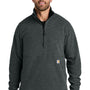 Carhartt Mens Textured Fleece 1/4 Zip Jacket - Heather Carbon Grey - New