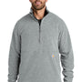 Carhartt Mens Textured Fleece 1/4 Zip Jacket - Heather Grey - New