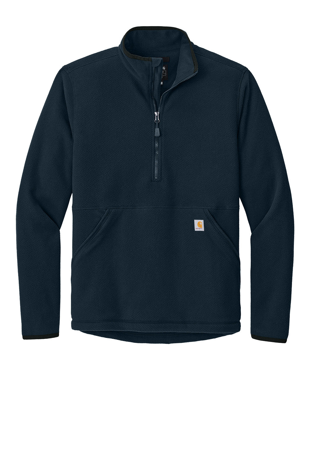 Carhartt CT106417 Mens Textured Fleece 1/4 Zip Jacket Navy Blue Flat Front