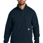 Carhartt Mens Textured Fleece 1/4 Zip Jacket - Navy Blue - New