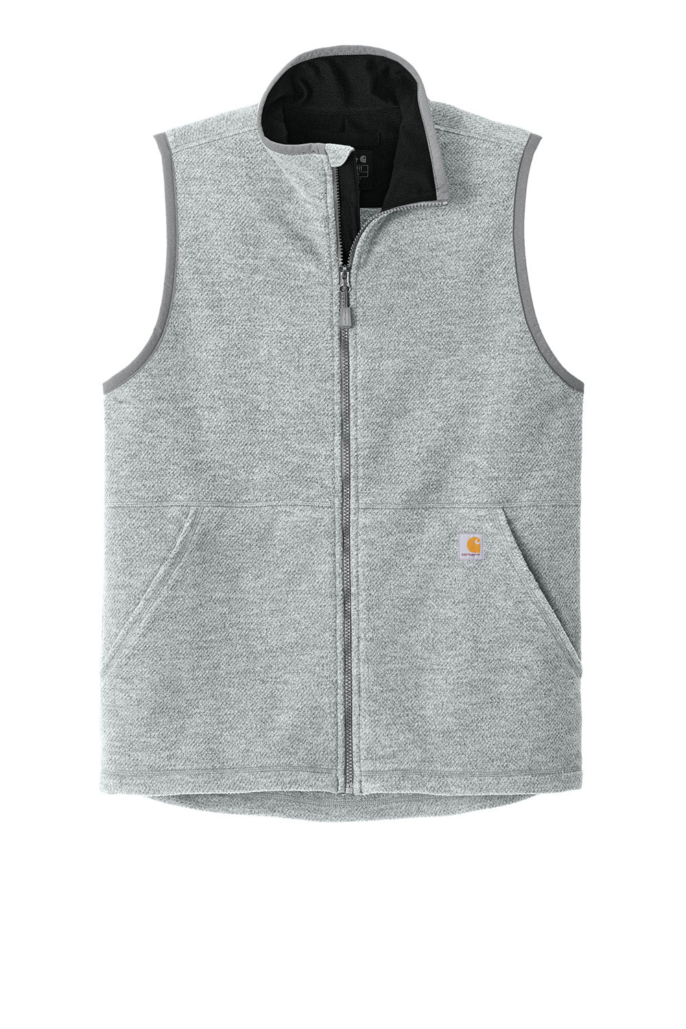 Carhartt CT106418 Mens Textured Fleece Full Zip Vest Heather Grey Flat Front