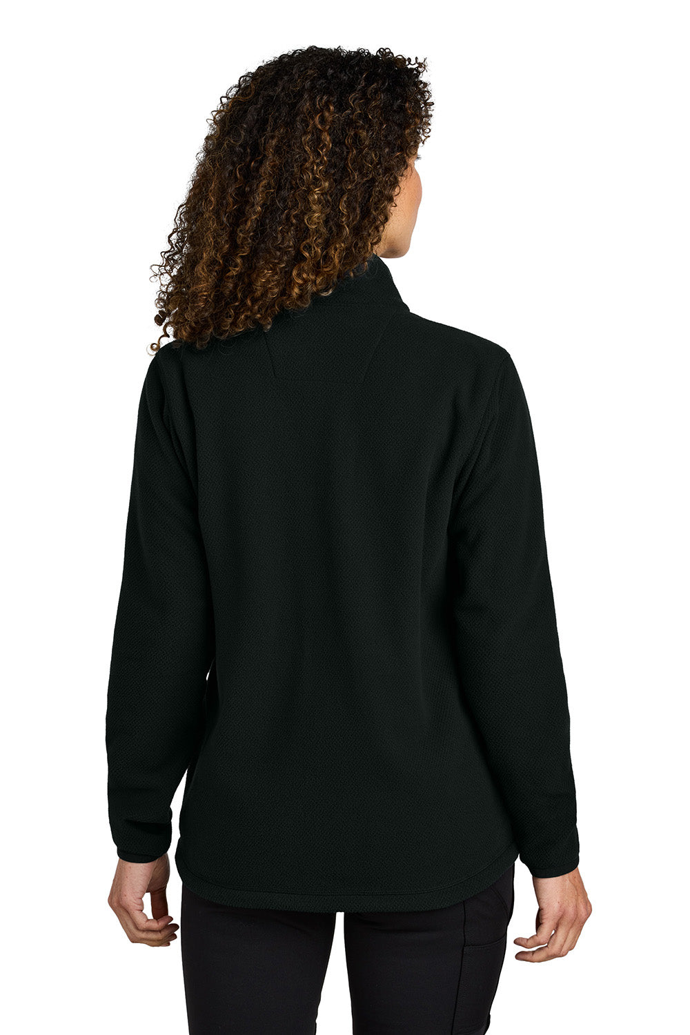 Carhartt CT106419 Womens Textured Fleece Full Zip Jacket Black Model Back