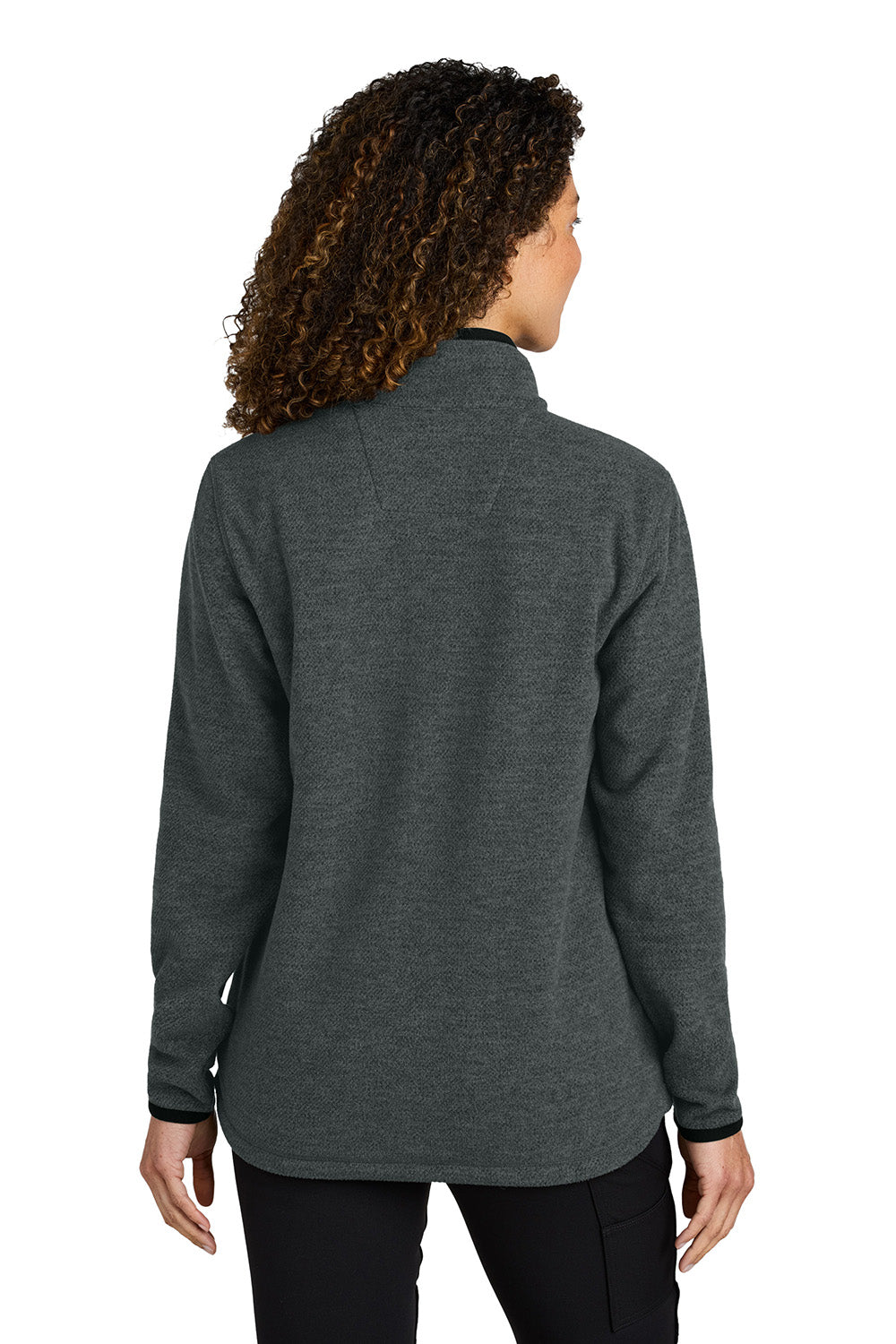 Carhartt CT106419 Womens Textured Fleece Full Zip Jacket Heather Carbon Grey Model Back