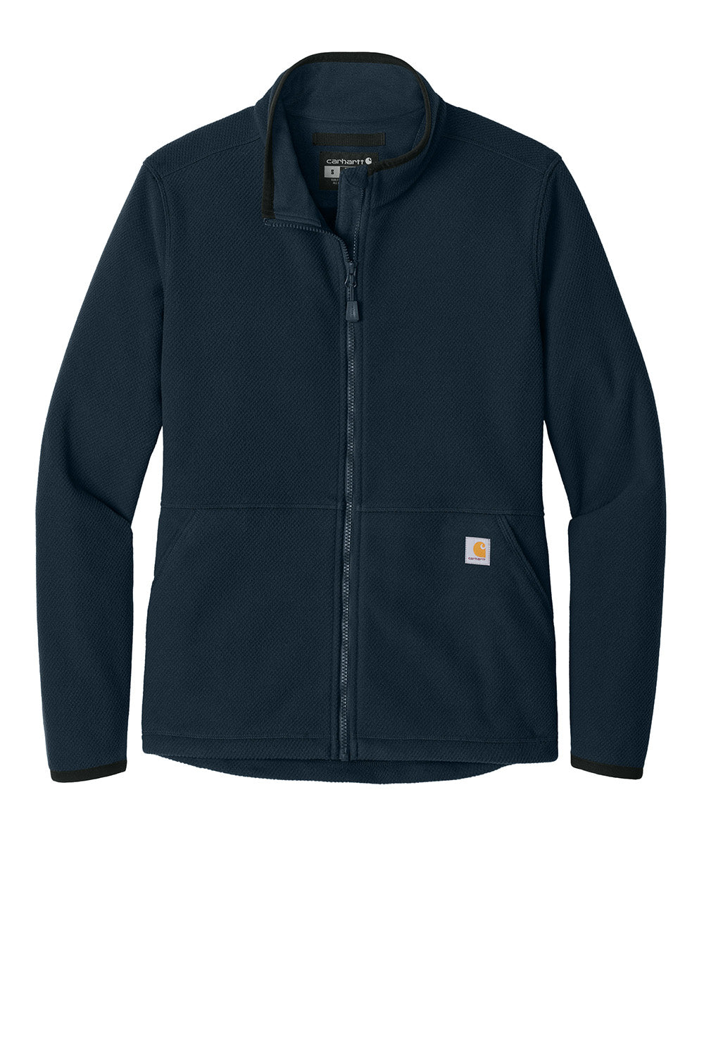 Carhartt CT106419 Womens Textured Fleece Full Zip Jacket Navy Blue Flat Front