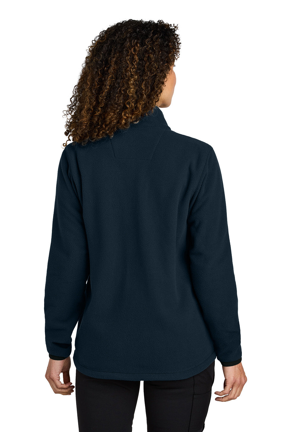 Carhartt CT106419 Womens Textured Fleece Full Zip Jacket Navy Blue Model Back