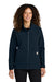 Carhartt CT106419 Womens Textured Fleece Full Zip Jacket Navy Blue Model Front