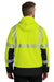 Carhartt CT106693 Mens ANSI 107 Class 3 Storm Defender Full Zip Hooded Jacket Bright Lime Green Model Back