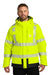 Carhartt CT106694 Mens ANSI 107 Class 3 Waterproof Heavyweight Insulated Full Zip Hooded Jacket Bright Lime Green Model Front