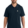 Carhartt Mens Moisture Wicking Short Sleeve Polo Shirt w/ Pocket - Navy Blue - New