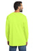 Carhartt CTK126 Mens Workwear Long Sleeve Crewneck T-Shirt w/ Pocket Bright Lime Green Model Back