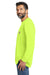 Carhartt CTK126 Mens Workwear Long Sleeve Crewneck T-Shirt w/ Pocket Bright Lime Green Model Side