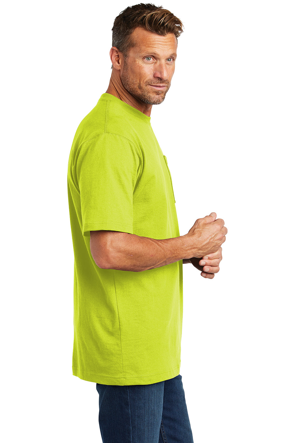 Carhartt CTK87/CTTK87 Mens Brite Lime Green Workwear Short Sleeve