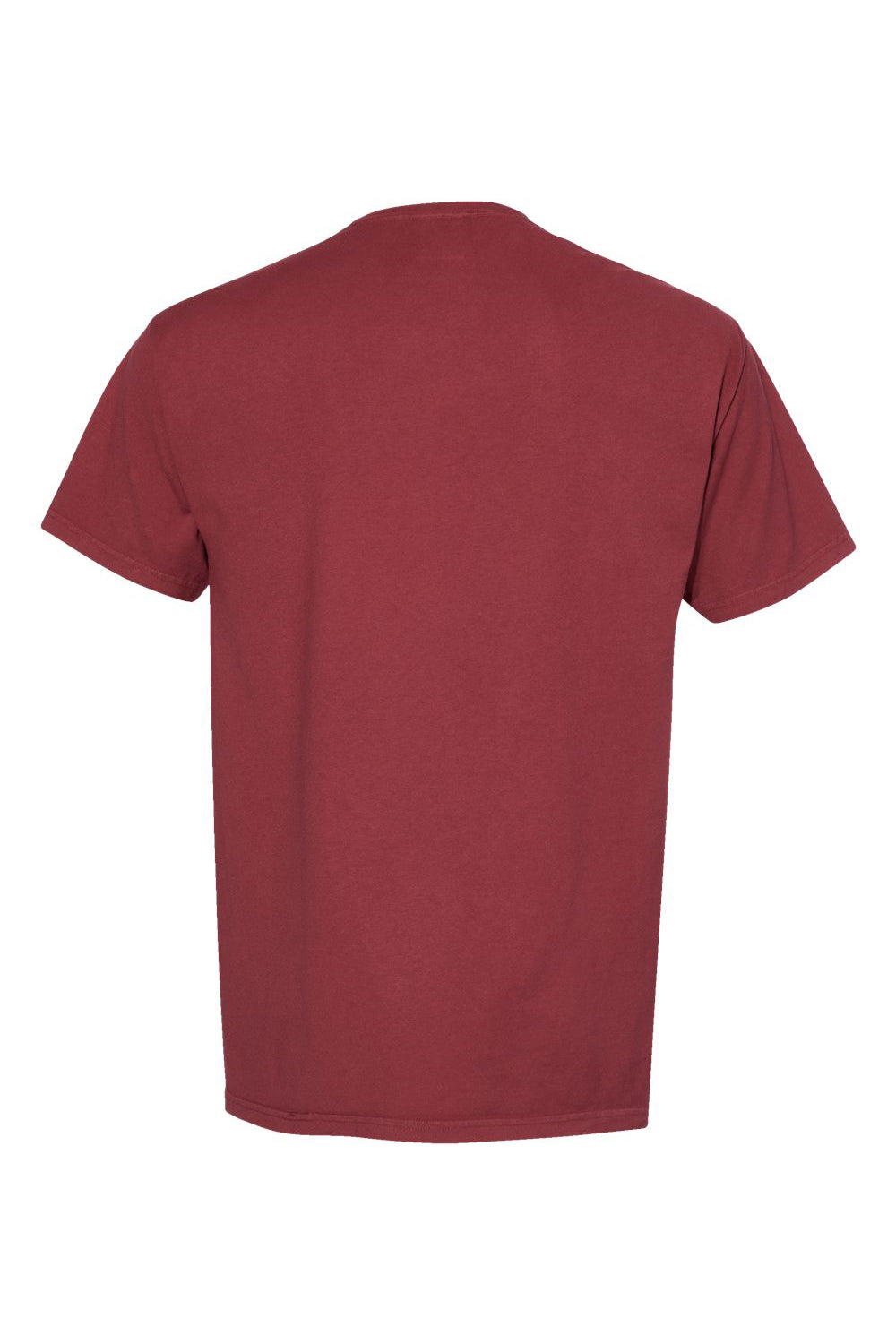 ComfortWash By Hanes GDH100 Mens Short Sleeve Crewneck T-Shirt Cayenne Red Flat Back