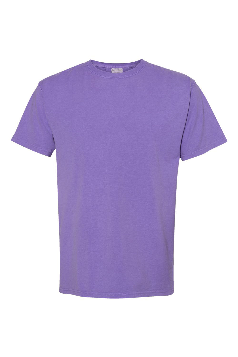 ComfortWash By Hanes GDH100 Mens Short Sleeve Crewneck T-Shirt Lavender Purple Flat Front