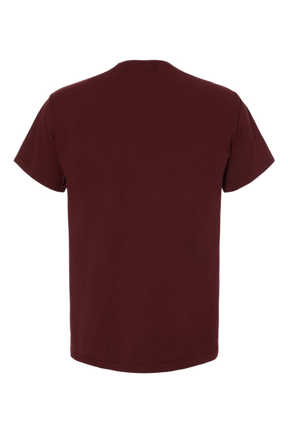 ComfortWash By Hanes GDH100 Mens Short Sleeve Crewneck T-Shirt Maroon Flat Back