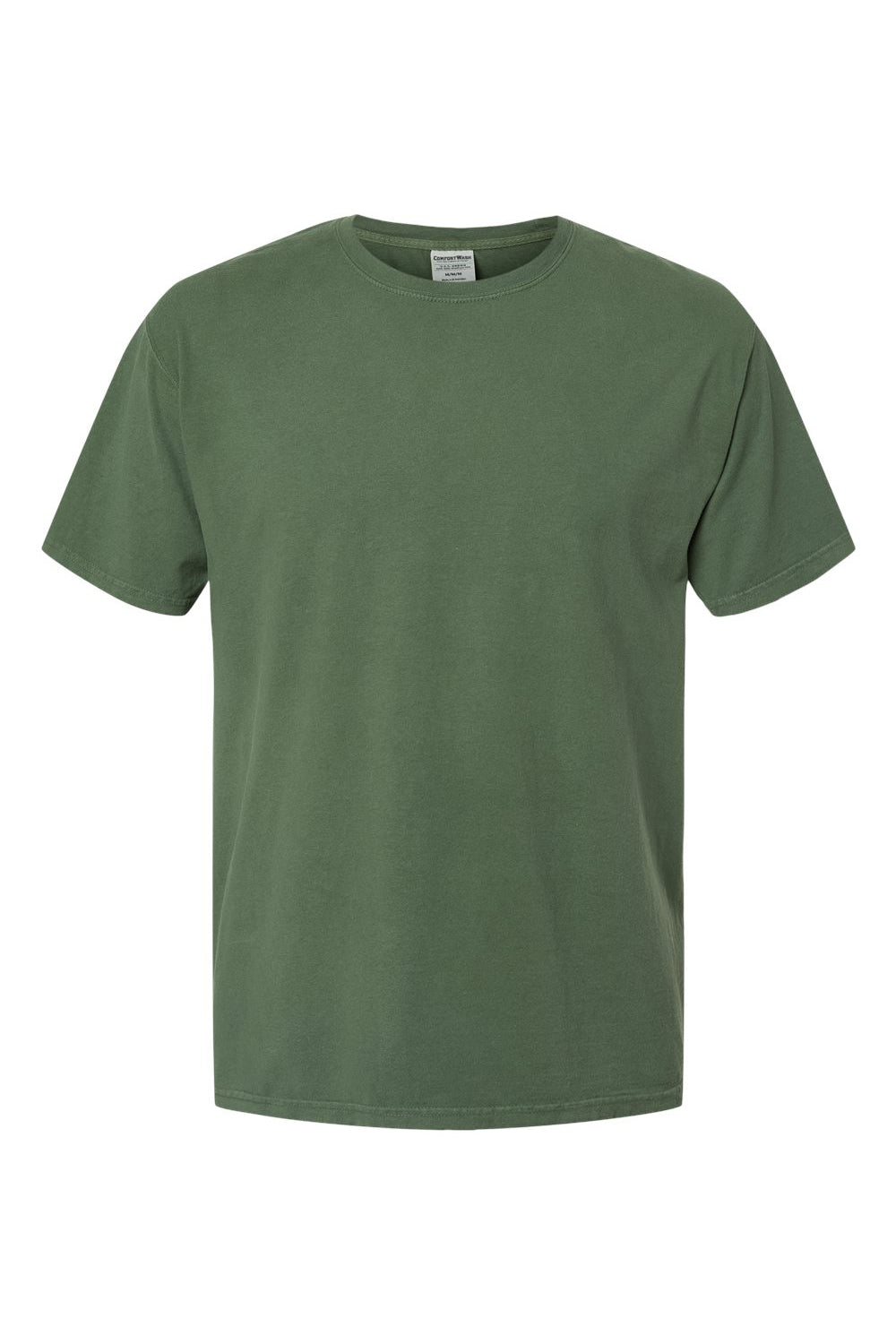 ComfortWash By Hanes GDH100 Mens Short Sleeve Crewneck T-Shirt Moss Green Flat Front