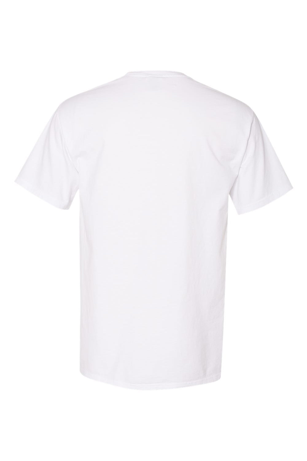 ComfortWash By Hanes GDH100 Mens Short Sleeve Crewneck T-Shirt White Flat Back