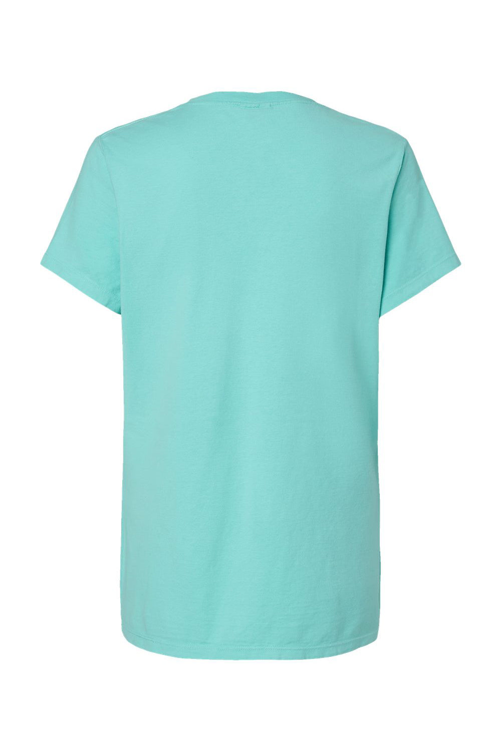 ComfortWash By Hanes GDH125 Womens Garment Dyed Short Sleeve V-Neck T-Shirt Mint Green Flat Back