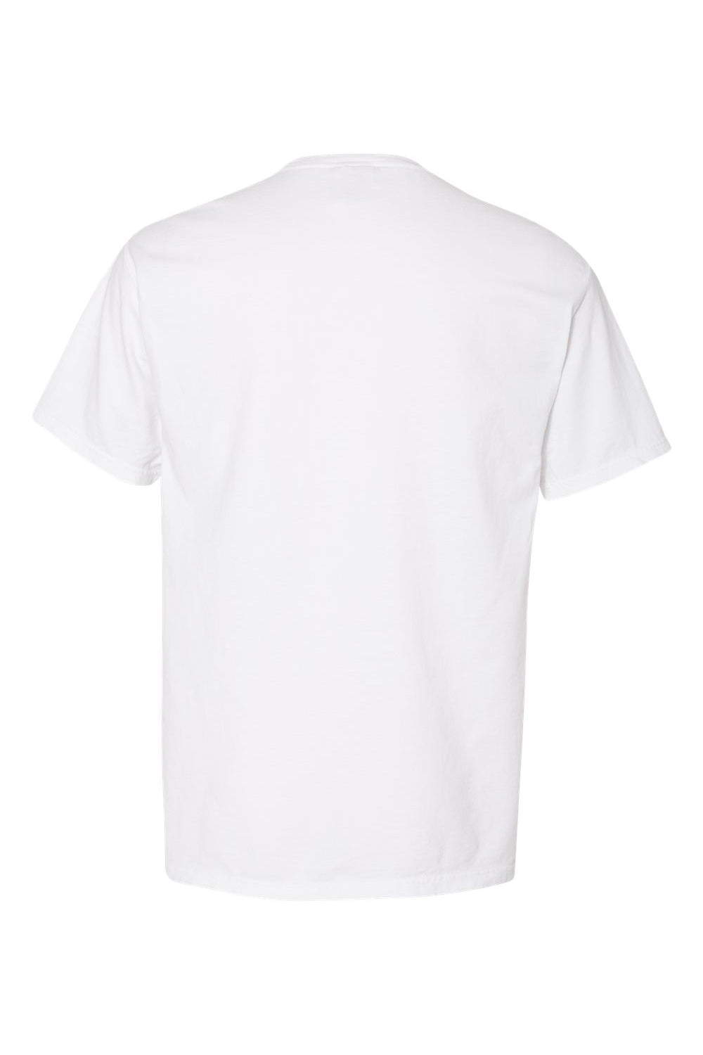 ComfortWash By Hanes GDH150 Mens Short Sleeve Crewneck T-Shirt w/ Pocket White Flat Back