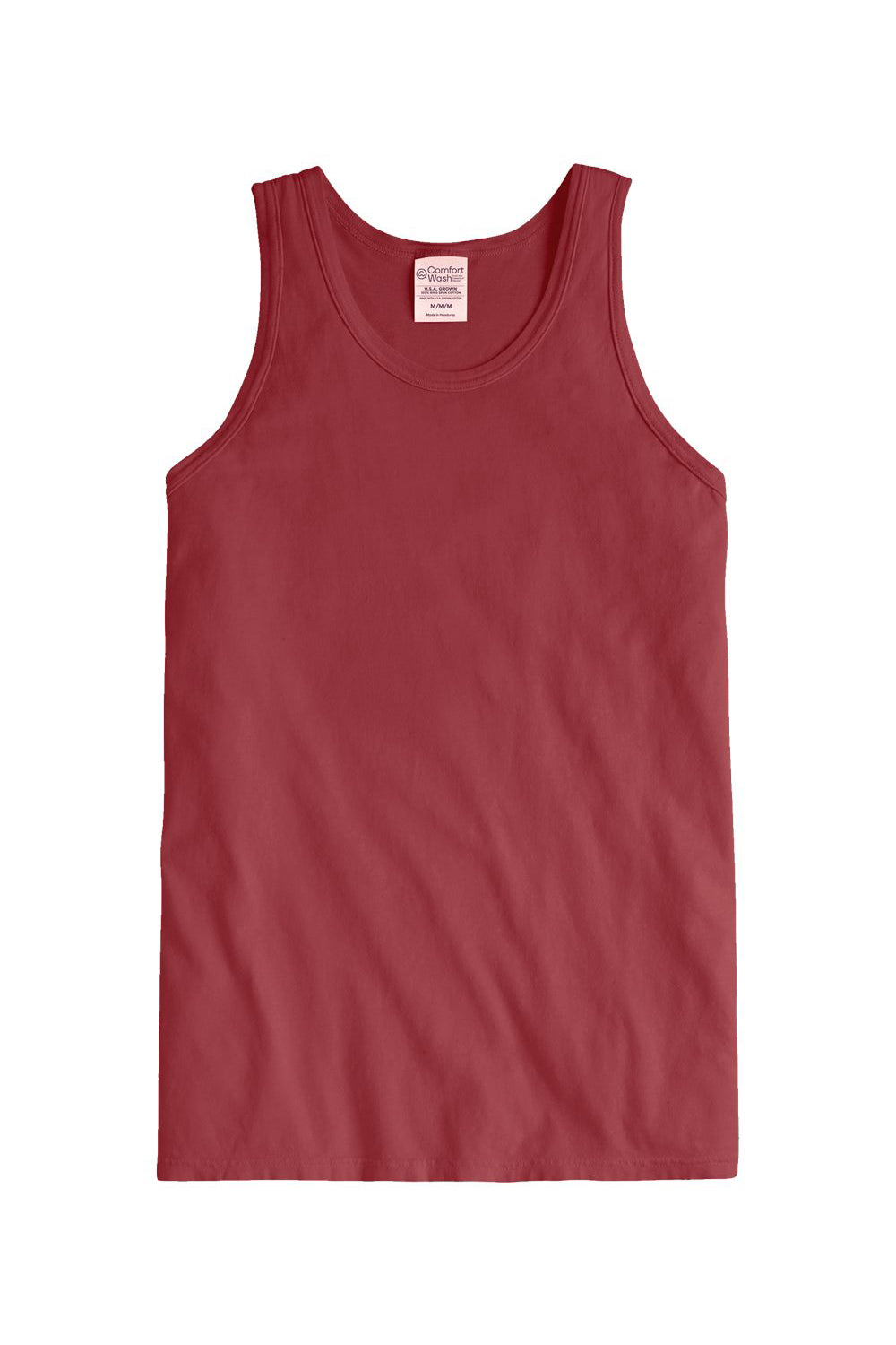 ComfortWash By Hanes GDH300 Mens Tank Top Cayenne Red Flat Front